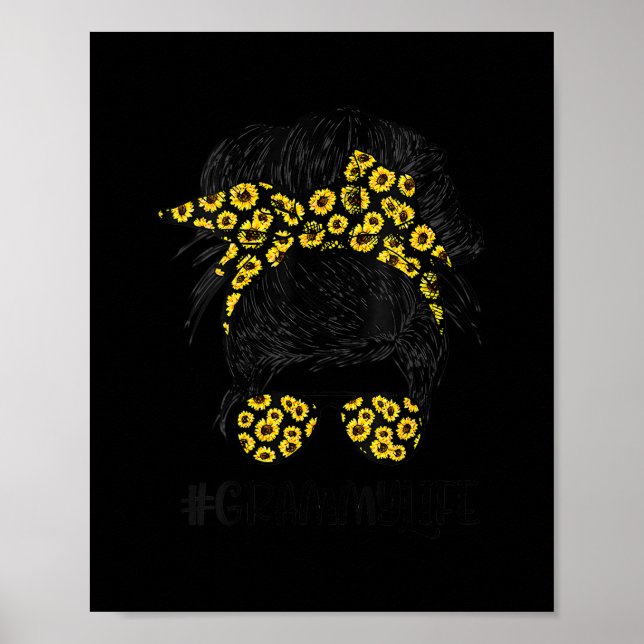 Póster cabra mamá Messy Bun cabra madre sucia pelo de pan (Frente)