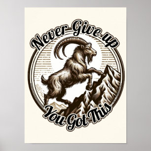 Póster Cabra Montañesa Capricornio Cumpleaños Zodiaco