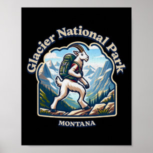 Póster Cabra Montés Caminando En El Parque Nacional Glaci