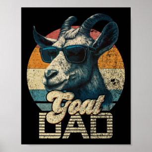 Póster Cabra Retro Vintage Papá Mejor Cabra Papá Divertid