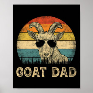 Póster Cabra Vintage Papá Amantes De Cabras Día Del Padre