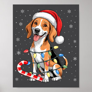 Póster Cabrafoxhound americano feo caramelo de Navidad Tr