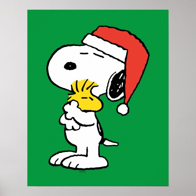Póster Cacahuetes | Abrazos de vacaciones Snoopy & Woodst (Frente)