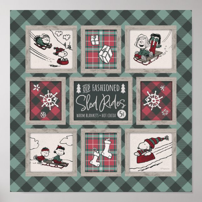 Póster Cacahuetes | Antiguo Patrón De Modas De Sleigh Rid (Frente)