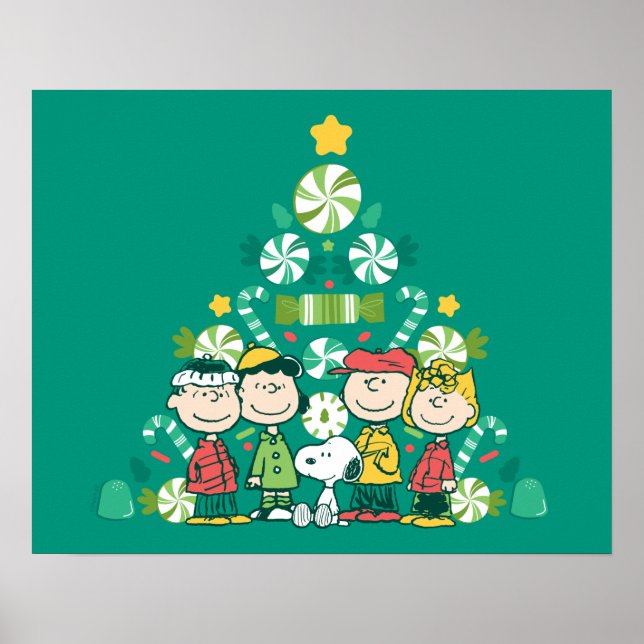 Póster Cacahuetes | Árbol de Navidad de menta (Frente)