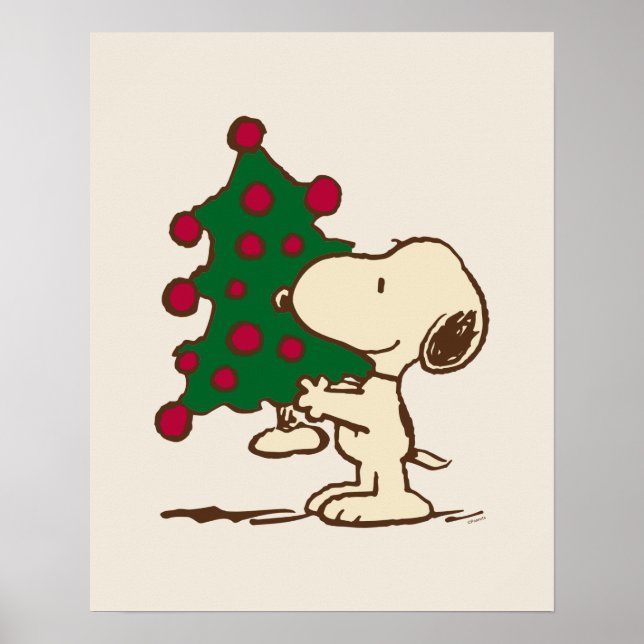 Póster Cacahuetes | Árbol de Navidad Snoopy (Frente)