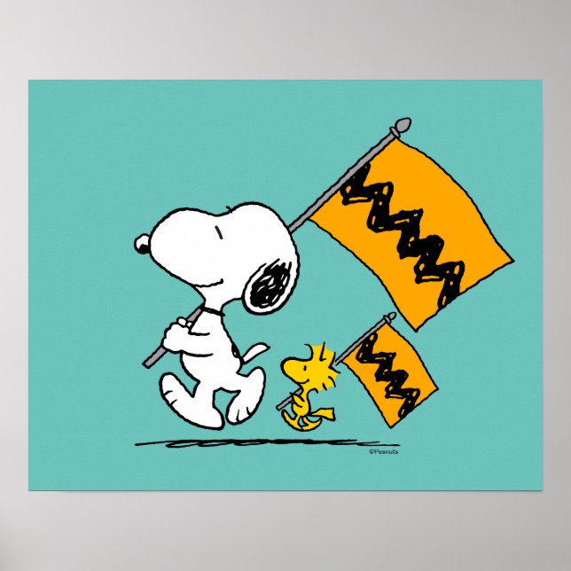 Póster Cacahuetes | Banderas Snoopy & Woodstock (Frente)