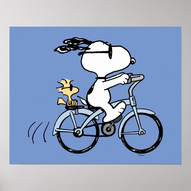 Póster Cacahuetes | Bicicleta Snoopy & Woodstock (Frente)