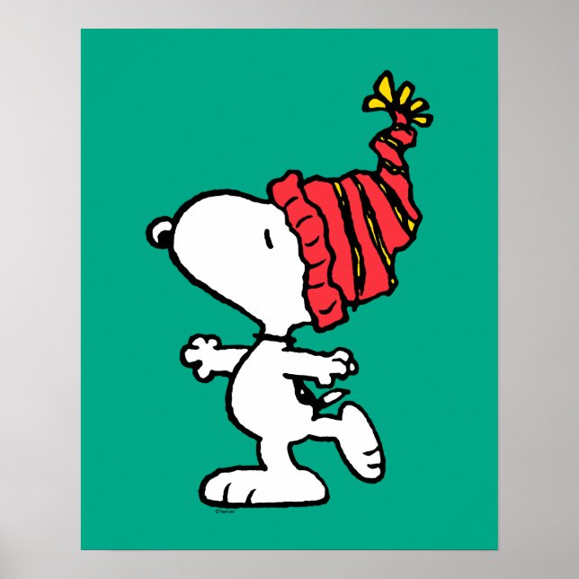 Póster Cacahuetes | Capa de Beanie de Invierno Snoopy (Frente)