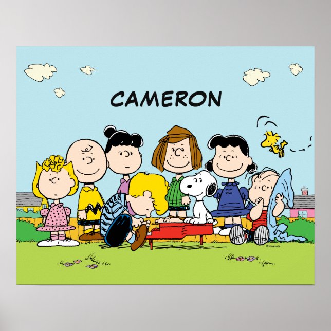 Póster Cacahuetes | Charlie Brown y Gang | Añadir su nomb (Frente)