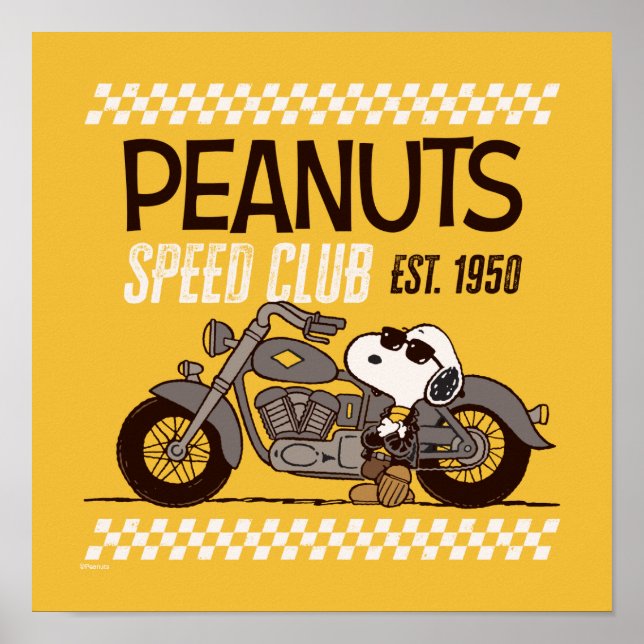Póster Cacahuetes | Club de velocidad Snoopy (Frente)