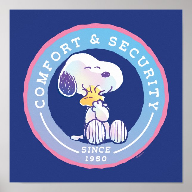 Póster Cacahuetes | Comodidad y seguridad azul (Frente)