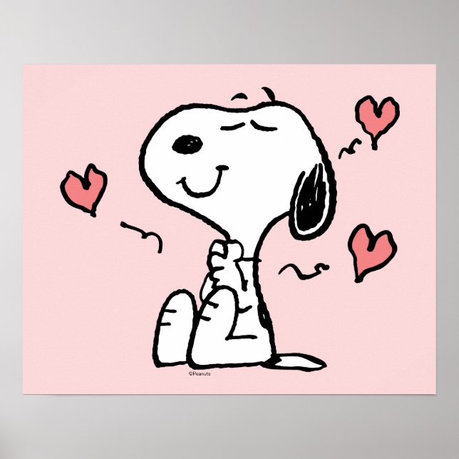 Póster Cacahuetes | Corazones Snoopy (Frente)