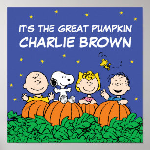 Póster Cacahuetes   Es la gran calabaza Charlie Brown