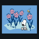 Póster Cacahuetes | Jardín de flores Snoopy & Woodstock<br><div class="desc">Mira este divertido diseño de maní con Snoopy y Woodstock.</div>