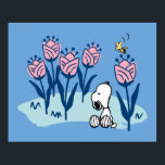 Póster Cacahuetes | Jardín de flores Snoopy & Woodstock<br><div class="desc">Mira este divertido diseño de maní con Snoopy y Woodstock.</div>