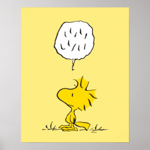 Póster Cacahuetes Palabras de madera y puntos de polka