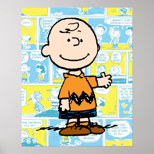 Póster Cacahuetes | Patrón de cómics de Charlie Brown (Frente)