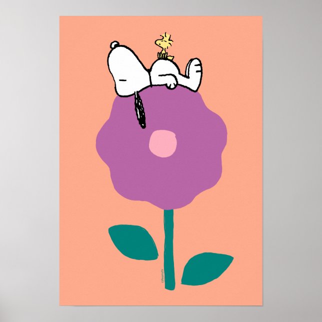 Póster Cacahuetes | Silbato de flor de Snoopy y Woodstock (Frente)
