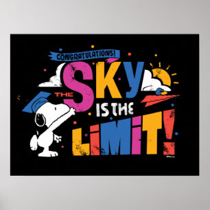 Póster Cacahuetes Snoopy El Cielo Es El Límite Graduación