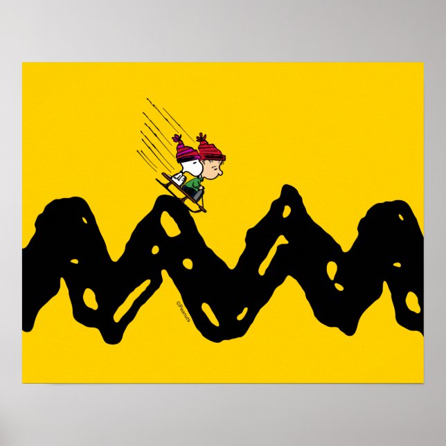 Póster Cacahuetes | Snoopy & Linus Sled Ride (Frente)