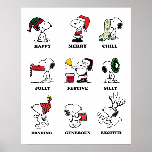 Póster Cacahuetes | Snoopy Navidades Holiday Moods (Frente)