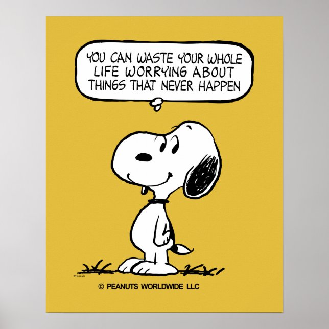 Póster Cacahuetes | Snoopy, no puedes aguantar toda tu vi (Frente)
