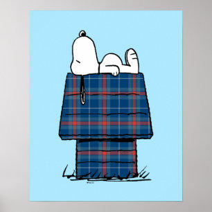 Póster Cacahuetes   Snoopy Plaid Flannel Holiday Dog Hous
