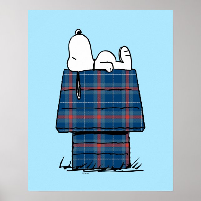 Póster Cacahuetes | Snoopy Plaid Flannel Holiday Dog Hous (Frente)