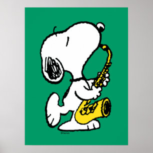 Póster Cacahuetes   Snoopy Saxophone Player