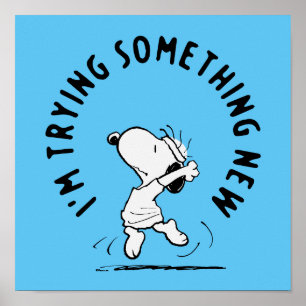 Póster Cacahuetes   Snoopy Tramitando Algo Nuevo