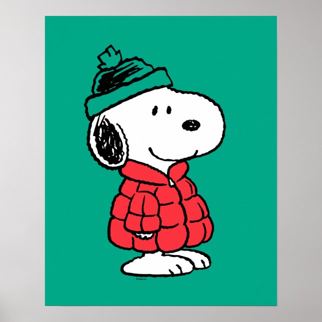 Póster Cacahuetes | Snoopy Winter Coat & Gorra (Frente)