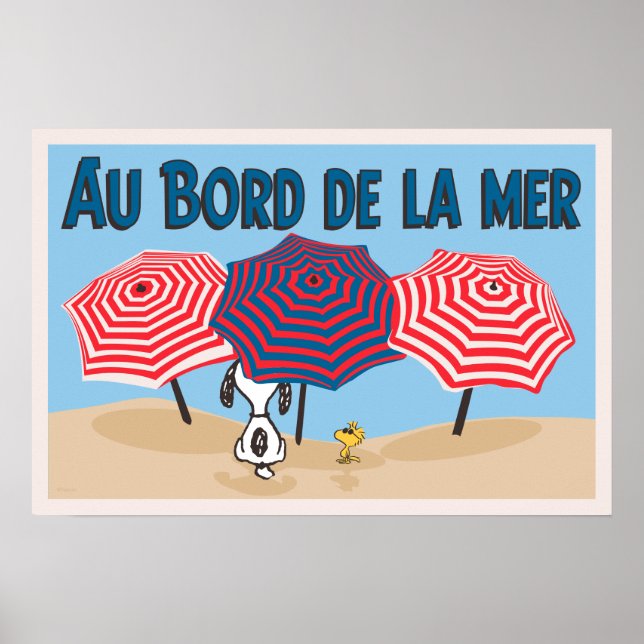 Póster Cacahuetes | Snoopy & Woodstock Au Bord De La Mer (Frente)