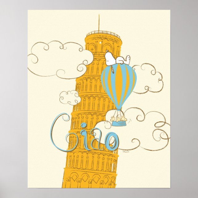 Póster Cacahuetes | Snoopy & Woodstock Ciao (Frente)