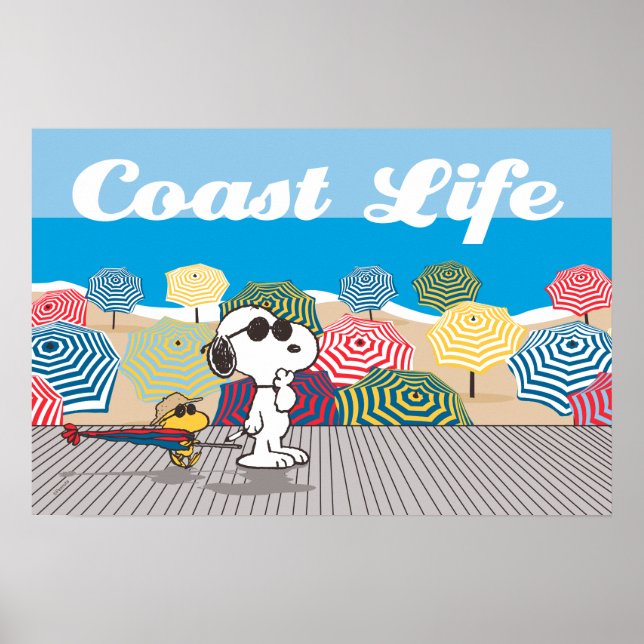 Póster Cacahuetes | Snoopy & Woodstock Coast Life (Frente)