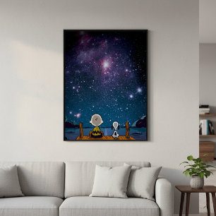 Póster Cacahuetes Snoopy y Charlie Brown Star Watching