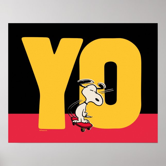 Póster Cacahuetes | Snoopy YO Skateboard (Frente)