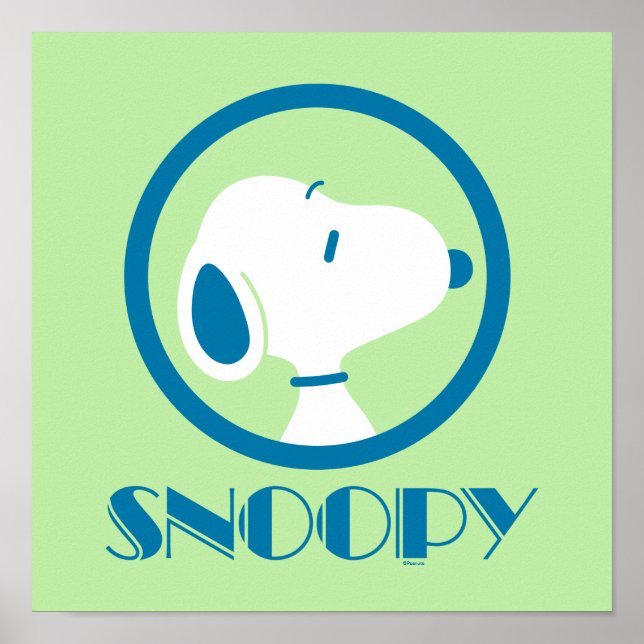 Póster Cacahuetes | Sueños de Deco Azul Snoopy (Frente)