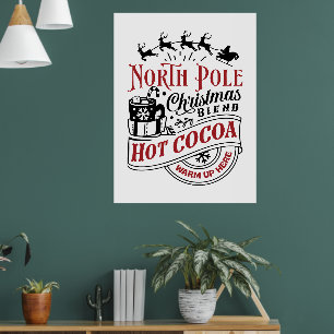 Póster Cacao caliente de los Navidades del Polo Norte