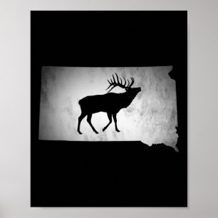 Póster Cacería de alce en Dakota del Sur