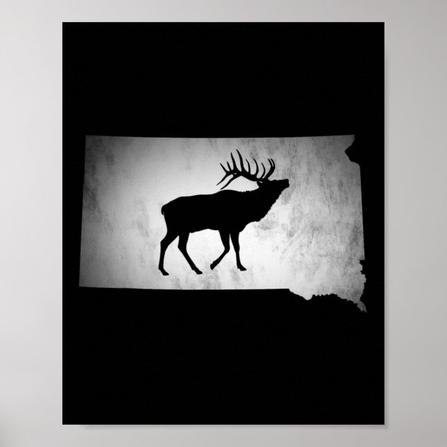 Póster Cacería de alce en Dakota del Sur (Frente)