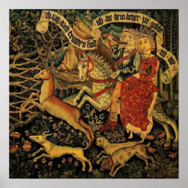 Póster Cacería de amor al renacimiento medieval alemán vi