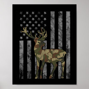 Póster Cacería de camuflaje de cazadores Buck Elk America