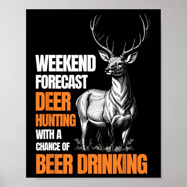 Póster Cacería divertida de venados en temporada de caza  (Frente)