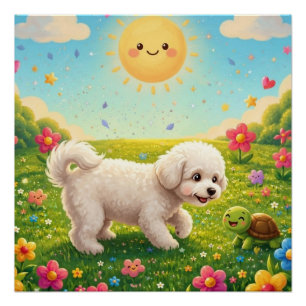 Póster Cachorro Curioso