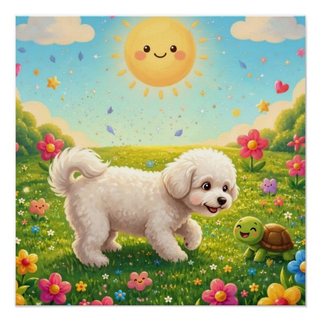 Póster Cachorro Curioso (Anverso)