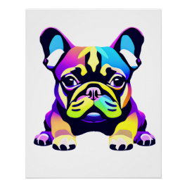 Póster Cachorro de cerdo colorido