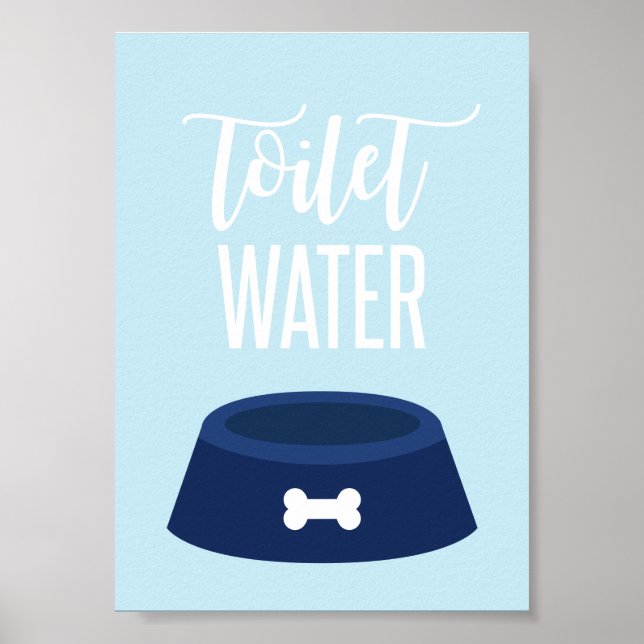 Póster Cachorro de cumpleaños Rótulo Toilet Water azul (Frente)