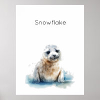 Cachorro de foca a la acuarela encantador, persona