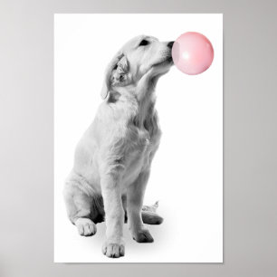 Póster Cachorro de Golden Retriever Burbuja Guardería Niñ